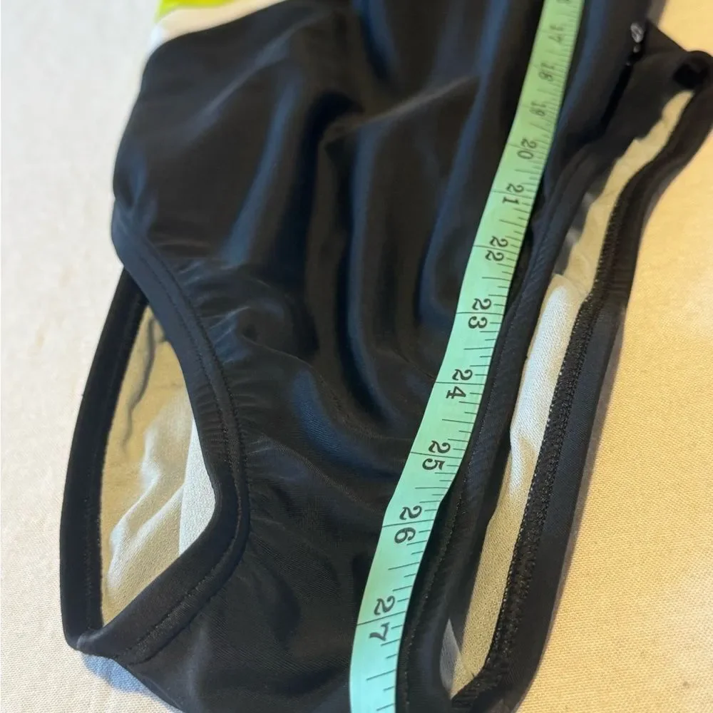 SPEEDO Women's Size 6 Active Diagonal Colorblock One Piece Swimsuit black green‎